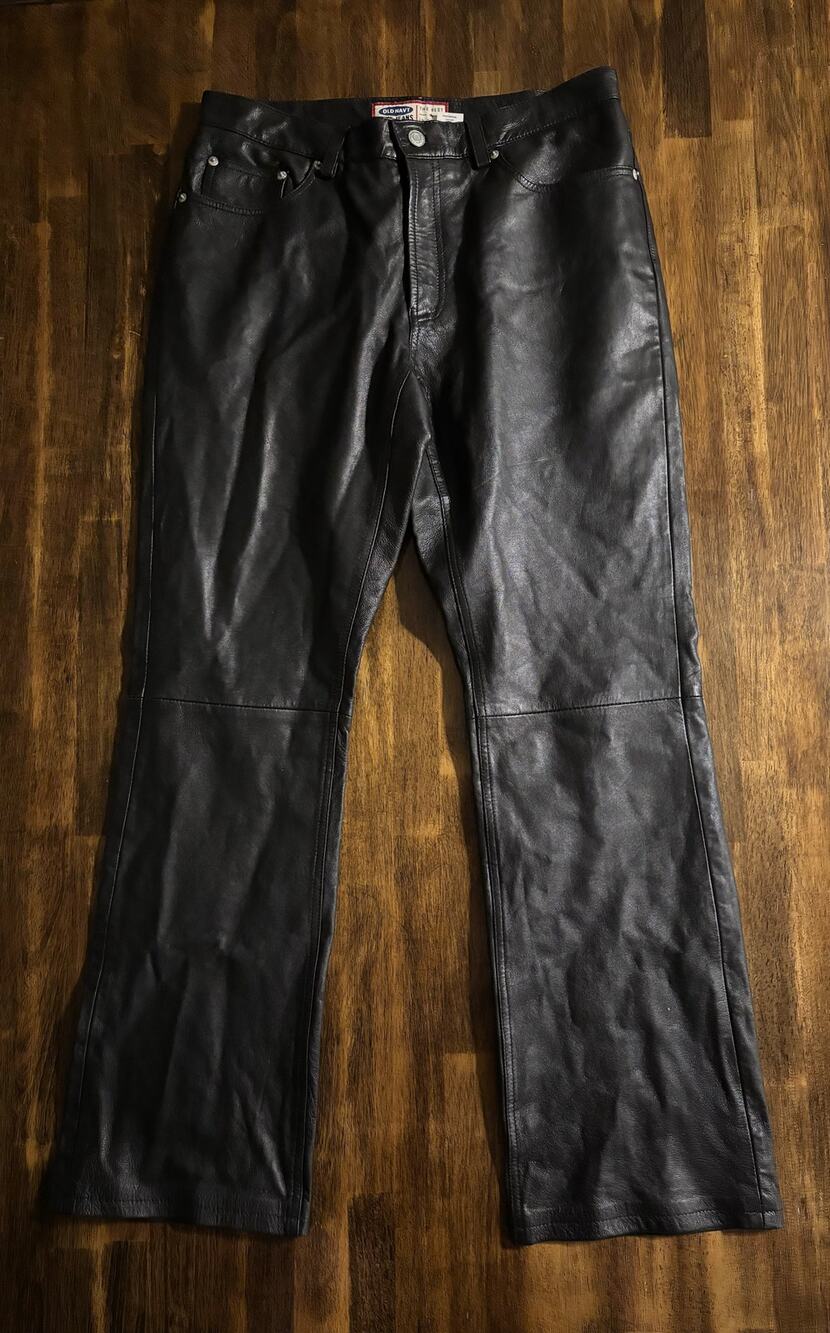 Old Navy Women’s 10 100% Genuine Leather Pants 31 x 30 Boot Cut Vintage Trousers